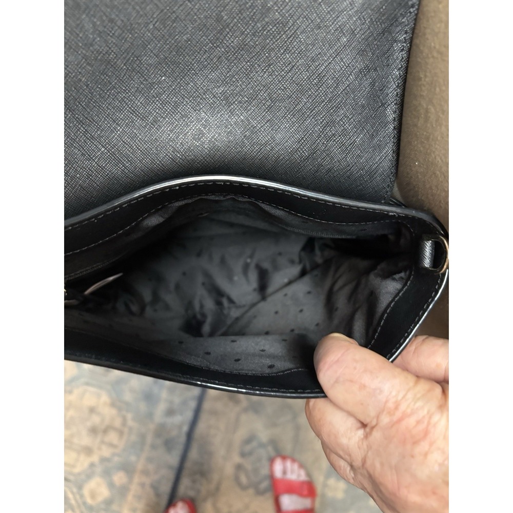 Kate Spade Black Leather Backpack Silver Hardware Pebbled Zip Women's - Picture 5 of 9